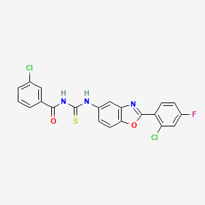 3-chloro-N-({[2-(2-chloro-4-fluorophenyl)-1,3-benzoxazol-5-yl]amino}carbonothioyl)benzamide