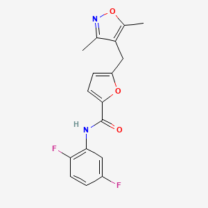 molecular formula C17H14F2N2O3 B4819920 N-(2,5-difluorophenyl)-5-[(3,5-dimethyl-4-isoxazolyl)methyl]-2-furamide 