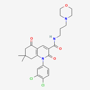 molecular formula C25H29Cl2N3O4 B4819947 1-(3,4-dichlorophenyl)-7,7-dimethyl-N-[3-(4-morpholinyl)propyl]-2,5-dioxo-1,2,5,6,7,8-hexahydro-3-quinolinecarboxamide 