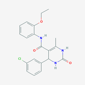 molecular formula C20H20ClN3O3 B481997 4-(3-chlorophenyl)-N-(2-ethoxyphenyl)-6-methyl-2-oxo-1,2,3,4-tetrahydro-5-pyrimidinecarboxamide CAS No. 361182-32-3