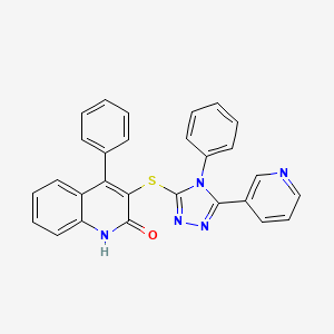 molecular formula C28H19N5OS B4819973 4-phenyl-3-[(4-phenyl-5-pyridin-3-yl-4H-1,2,4-triazol-3-yl)thio]quinolin-2-ol CAS No. 6123-95-1