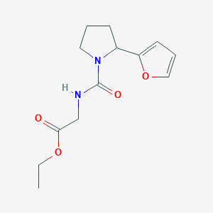 molecular formula C13H18N2O4 B4819982 ethyl N-{[2-(2-furyl)-1-pyrrolidinyl]carbonyl}glycinate 