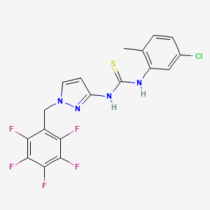 molecular formula C18H12ClF5N4S B4819995 N-(5-chloro-2-methylphenyl)-N'-[1-(pentafluorobenzyl)-1H-pyrazol-3-yl]thiourea 