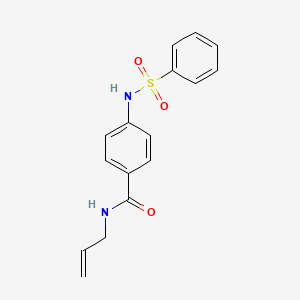 molecular formula C16H16N2O3S B4820003 N-allyl-4-[(phenylsulfonyl)amino]benzamide 