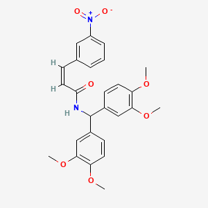 molecular formula C26H26N2O7 B4820019 N-[bis(3,4-dimethoxyphenyl)methyl]-3-(3-nitrophenyl)acrylamide 