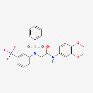 N~1~-(2,3-dihydro-1,4-benzodioxin-6-yl)-N~2~-(phenylsulfonyl)-N~2~-[3-(trifluoromethyl)phenyl]glycinamide