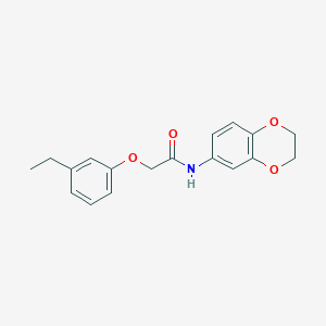 molecular formula C18H19NO4 B4820047 N-(2,3-dihydro-1,4-benzodioxin-6-yl)-2-(3-ethylphenoxy)acetamide 