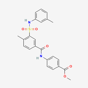 molecular formula C23H22N2O5S B4820053 methyl 4-[(4-methyl-3-{[(3-methylphenyl)amino]sulfonyl}benzoyl)amino]benzoate 