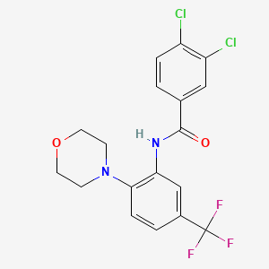 molecular formula C18H15Cl2F3N2O2 B4820055 3,4-dichloro-N-[2-(4-morpholinyl)-5-(trifluoromethyl)phenyl]benzamide 