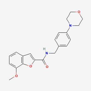 molecular formula C21H22N2O4 B4820076 7-methoxy-N-[4-(4-morpholinyl)benzyl]-1-benzofuran-2-carboxamide 