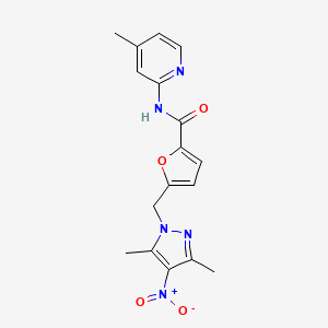 5-[(3,5-dimethyl-4-nitro-1H-pyrazol-1-yl)methyl]-N-(4-methyl-2-pyridinyl)-2-furamide