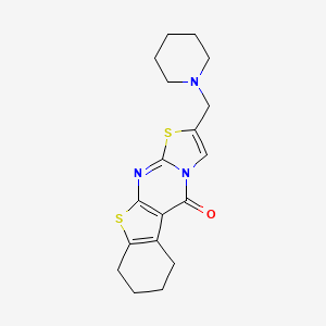 molecular formula C18H21N3OS2 B4820091 2-(1-piperidinylmethyl)-6,7,8,9-tetrahydro-5H-[1]benzothieno[2,3-d][1,3]thiazolo[3,2-a]pyrimidin-5-one 