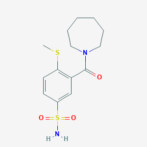 molecular formula C14H20N2O3S2 B4820098 3-(1-azepanylcarbonyl)-4-(methylthio)benzenesulfonamide 