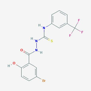 molecular formula C15H11BrF3N3O2S B4820106 2-(5-bromo-2-hydroxybenzoyl)-N-[3-(trifluoromethyl)phenyl]hydrazinecarbothioamide 