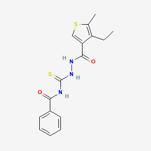 N-({2-[(4-ethyl-5-methyl-3-thienyl)carbonyl]hydrazino}carbonothioyl)benzamide