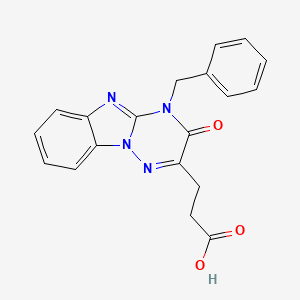 molecular formula C19H16N4O3 B4820144 3-(4-benzyl-3-oxo-3,4-dihydro[1,2,4]triazino[2,3-a]benzimidazol-2-yl)propanoic acid 