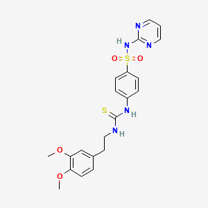 molecular formula C21H23N5O4S2 B4820177 4-[({[2-(3,4-dimethoxyphenyl)ethyl]amino}carbonothioyl)amino]-N-2-pyrimidinylbenzenesulfonamide 