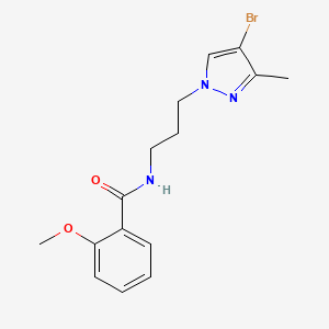 molecular formula C15H18BrN3O2 B4820199 N-[3-(4-bromo-3-methyl-1H-pyrazol-1-yl)propyl]-2-methoxybenzamide 