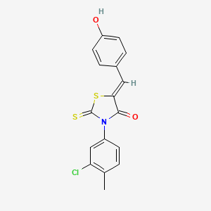 molecular formula C17H12ClNO2S2 B4820204 3-(3-chloro-4-methylphenyl)-5-(4-hydroxybenzylidene)-2-thioxo-1,3-thiazolidin-4-one 