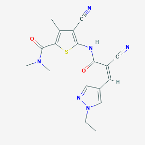 4-cyano-5-{[2-cyano-3-(1-ethyl-1H-pyrazol-4-yl)acryloyl]amino}-N,N,3-trimethyl-2-thiophenecarboxamide