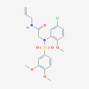 molecular formula C20H23ClN2O6S B4820263 N~1~-allyl-N~2~-(5-chloro-2-methoxyphenyl)-N~2~-[(3,4-dimethoxyphenyl)sulfonyl]glycinamide 