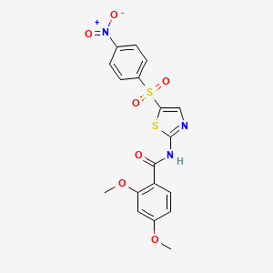 molecular formula C18H15N3O7S2 B4820265 2,4-dimethoxy-N-{5-[(4-nitrophenyl)sulfonyl]-1,3-thiazol-2-yl}benzamide 