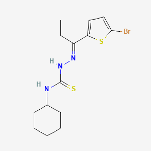 molecular formula C14H20BrN3S2 B4820305 1-(5-bromo-2-thienyl)-1-propanone N-cyclohexylthiosemicarbazone 