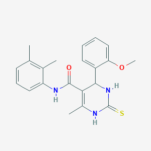 molecular formula C21H23N3O2S B482031 N-(2,3-dimethylphenyl)-6-(2-methoxyphenyl)-4-methyl-2-sulfanyl-1,6-dihydropyrimidine-5-carboxamide CAS No. 373613-21-9