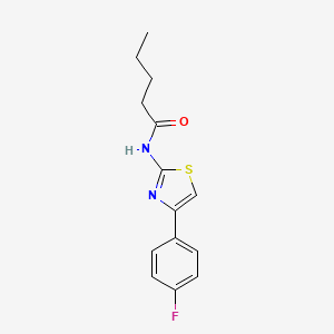 molecular formula C14H15FN2OS B4820321 N-[4-(4-fluorophenyl)-1,3-thiazol-2-yl]pentanamide 
