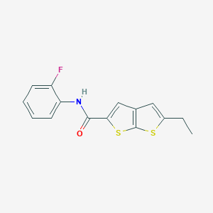 molecular formula C15H12FNOS2 B482033 5-ethyl-N-(2-fluorophenyl)thieno[2,3-b]thiophene-2-carboxamide CAS No. 354795-64-5
