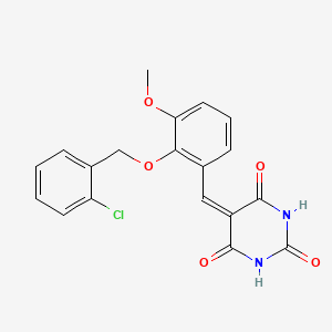 molecular formula C19H15ClN2O5 B4820334 5-{2-[(2-chlorobenzyl)oxy]-3-methoxybenzylidene}-2,4,6(1H,3H,5H)-pyrimidinetrione 