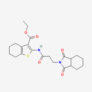 ethyl 2-{[3-(1,3-dioxooctahydro-2H-isoindol-2-yl)propanoyl]amino}-4,5,6,7-tetrahydro-1-benzothiophene-3-carboxylate