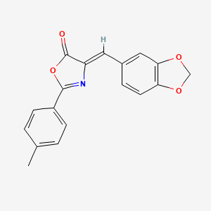 molecular formula C18H13NO4 B4820346 4-(1,3-benzodioxol-5-ylmethylene)-2-(4-methylphenyl)-1,3-oxazol-5(4H)-one 