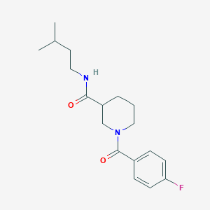molecular formula C18H25FN2O2 B4820350 1-(4-fluorobenzoyl)-N-(3-methylbutyl)-3-piperidinecarboxamide 
