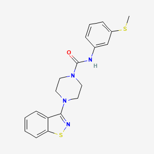 molecular formula C19H20N4OS2 B4820381 4-(1,2-benzisothiazol-3-yl)-N-[3-(methylthio)phenyl]-1-piperazinecarboxamide 