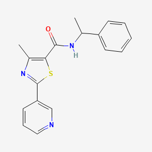 molecular formula C18H17N3OS B4820400 4-methyl-N-(1-phenylethyl)-2-(3-pyridinyl)-1,3-thiazole-5-carboxamide 