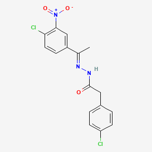 molecular formula C16H13Cl2N3O3 B4820404 N'-[1-(4-chloro-3-nitrophenyl)ethylidene]-2-(4-chlorophenyl)acetohydrazide 