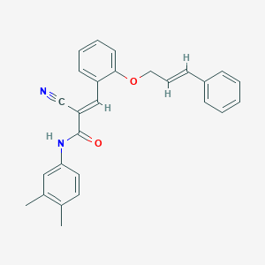 2-cyano-N-(3,4-dimethylphenyl)-3-{2-[(3-phenyl-2-propen-1-yl)oxy]phenyl}acrylamide