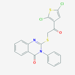 molecular formula C20H12Cl2N2O2S2 B482044 2-[2-(2,5-Dichlorothiophen-3-yl)-2-oxoethyl]sulfanyl-3-phenylquinazolin-4-one CAS No. 329905-47-7