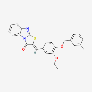 molecular formula C26H22N2O3S B4820440 2-{3-ethoxy-4-[(3-methylbenzyl)oxy]benzylidene}[1,3]thiazolo[3,2-a]benzimidazol-3(2H)-one 