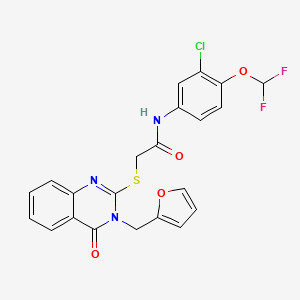 N-[3-chloro-4-(difluoromethoxy)phenyl]-2-{[3-(2-furylmethyl)-4-oxo-3,4-dihydro-2-quinazolinyl]thio}acetamide