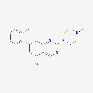 molecular formula C21H26N4O B4820446 4-methyl-7-(2-methylphenyl)-2-(4-methyl-1-piperazinyl)-7,8-dihydro-5(6H)-quinazolinone 