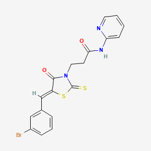 molecular formula C18H14BrN3O2S2 B4820475 3-[5-(3-bromobenzylidene)-4-oxo-2-thioxo-1,3-thiazolidin-3-yl]-N-2-pyridinylpropanamide 