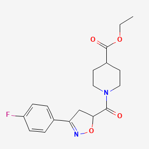 ethyl 1-{[3-(4-fluorophenyl)-4,5-dihydro-5-isoxazolyl]carbonyl}-4-piperidinecarboxylate