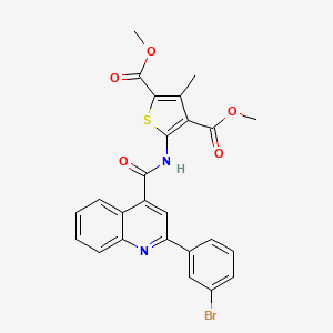 molecular formula C25H19BrN2O5S B4820488 dimethyl 5-({[2-(3-bromophenyl)-4-quinolinyl]carbonyl}amino)-3-methyl-2,4-thiophenedicarboxylate 