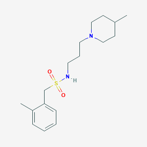 molecular formula C17H28N2O2S B4820511 1-(2-methylphenyl)-N-[3-(4-methyl-1-piperidinyl)propyl]methanesulfonamide 