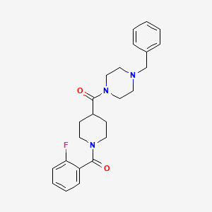 molecular formula C24H28FN3O2 B4820516 1-benzyl-4-{[1-(2-fluorobenzoyl)-4-piperidinyl]carbonyl}piperazine 