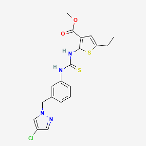 methyl 2-{[({3-[(4-chloro-1H-pyrazol-1-yl)methyl]phenyl}amino)carbonothioyl]amino}-5-ethyl-3-thiophenecarboxylate