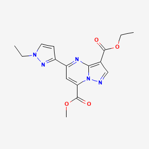 3-ethyl 7-methyl 5-(1-ethyl-1H-pyrazol-3-yl)pyrazolo[1,5-a]pyrimidine-3,7-dicarboxylate