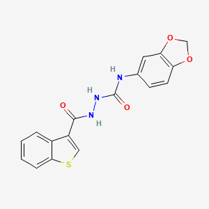 molecular formula C17H13N3O4S B4820536 N-1,3-benzodioxol-5-yl-2-(1-benzothien-3-ylcarbonyl)hydrazinecarboxamide 